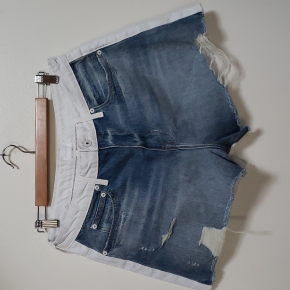 Jonathan Simkhai Distressed Colorblock Shorts Sz 32 - Picture 2 of 11